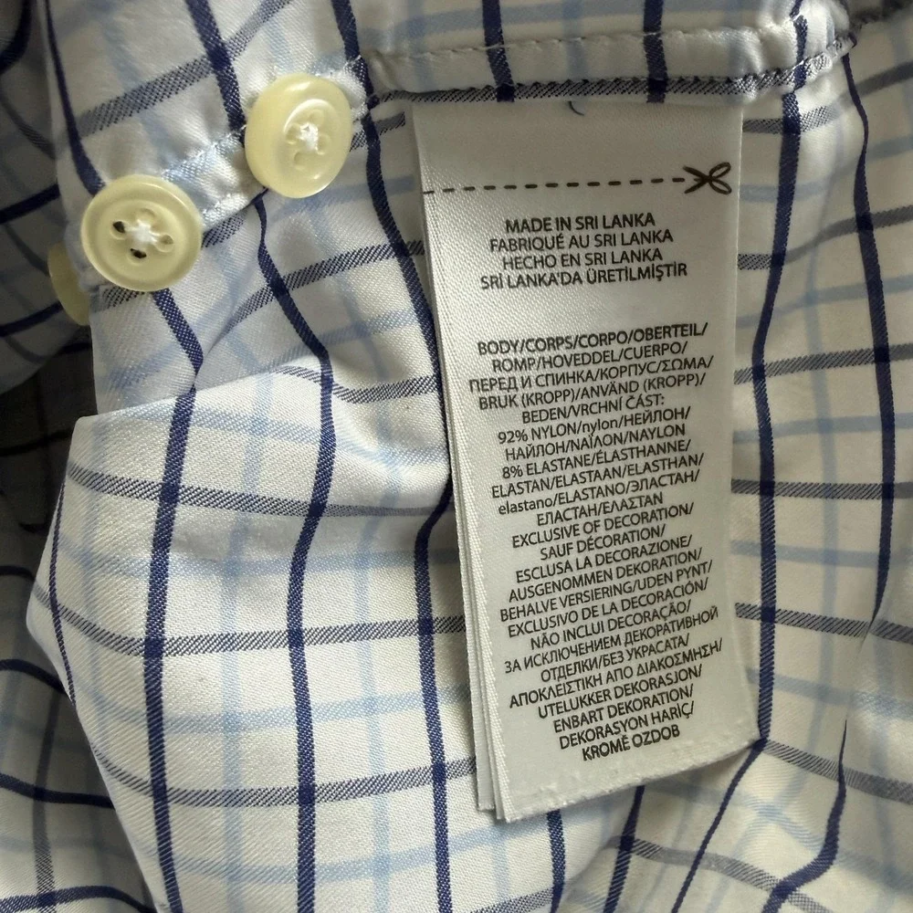 Polo Ralph Lauren Shirt Mens Big 4XLT White Check Performance Button Down *FLAW